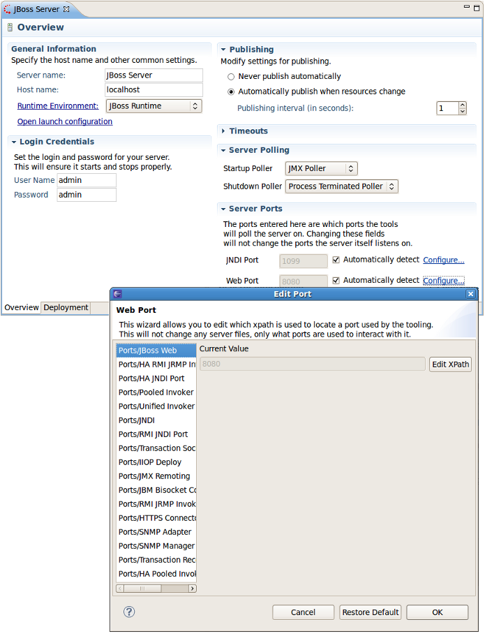 Server Ports Preferences