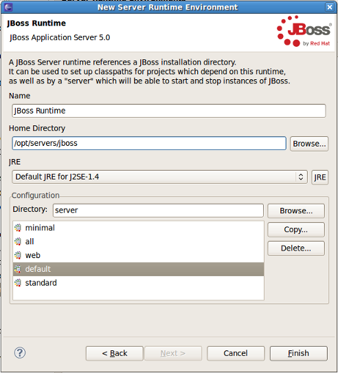 Adding a JBoss 5.0 Runtime