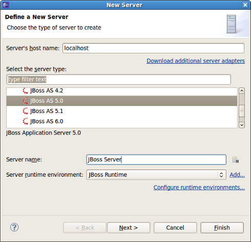 Adding a JBoss Server