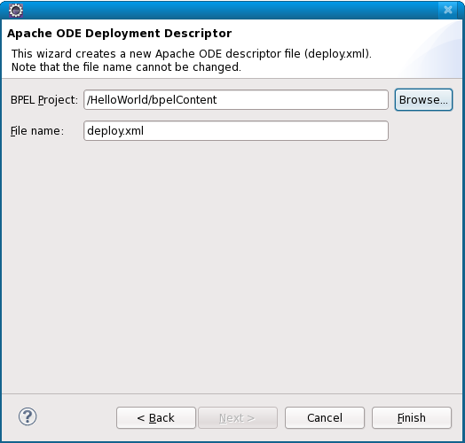 New BPEL Deploy file Wizard
