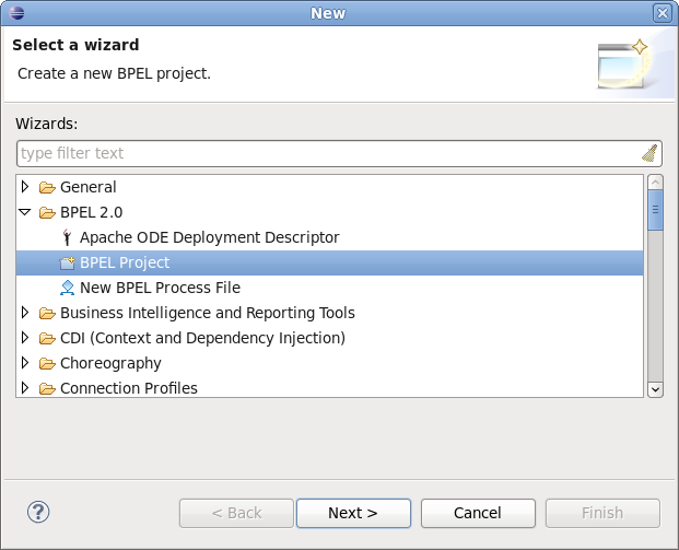 New BPEL Project Wizard
