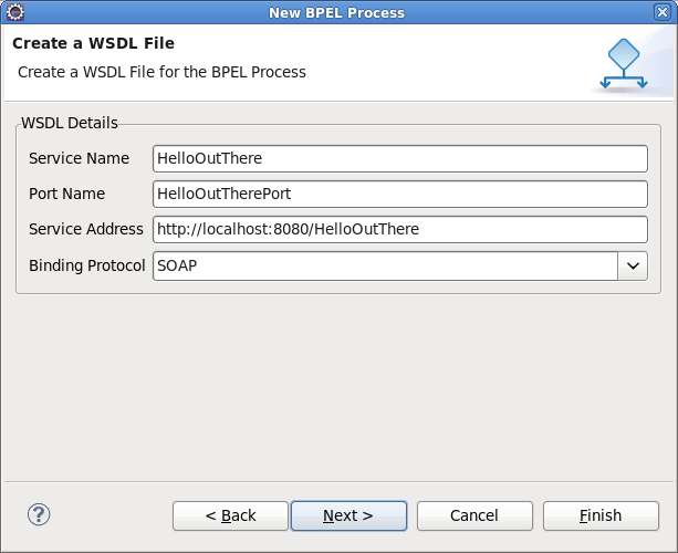 New BPEL Process file Wizard