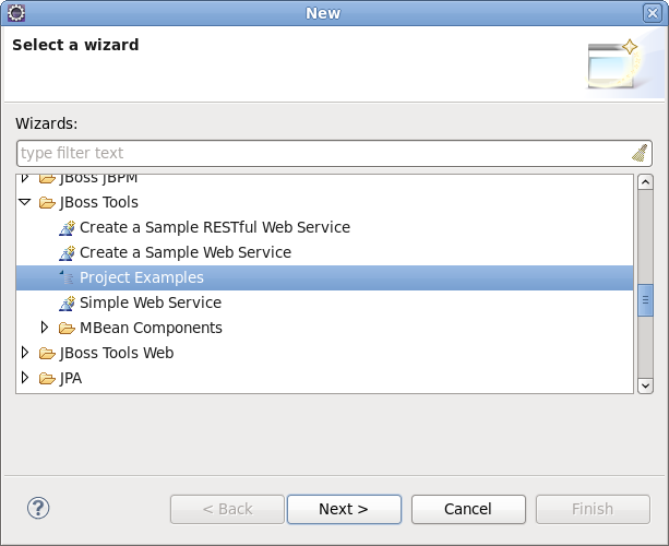 Select a wizard - Project Examples