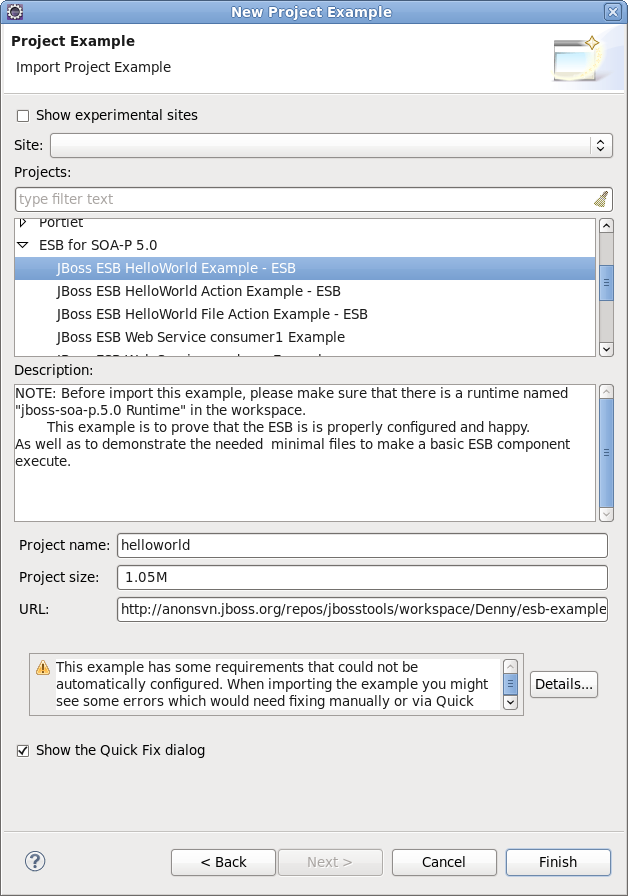JBoss Tools ESB Project Examples
