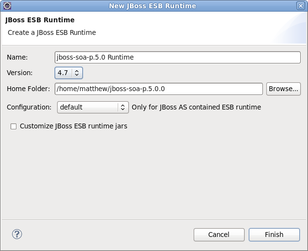 Configure new JBoss ESB Runtime