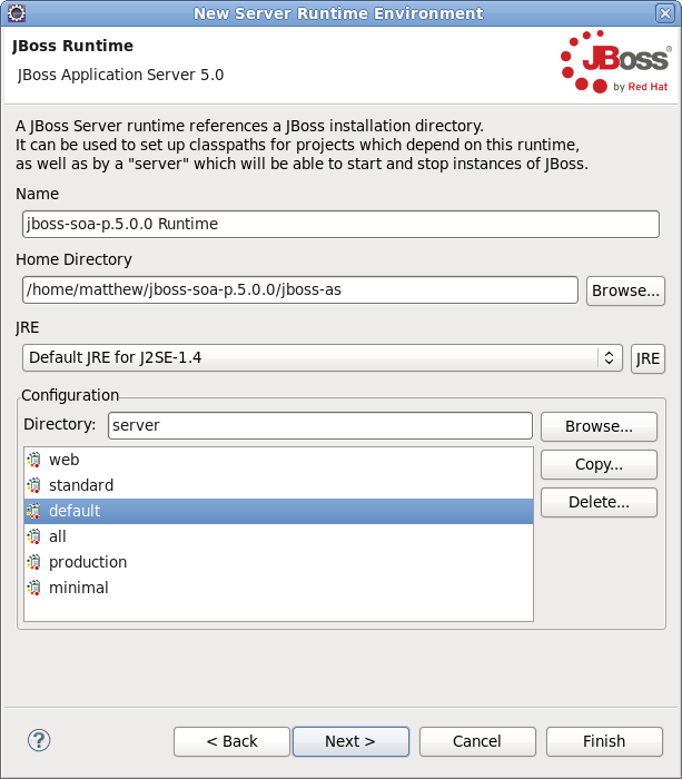 New Server Runtime Environment Details