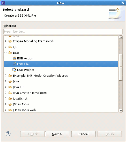 Select a wizard - ESB File