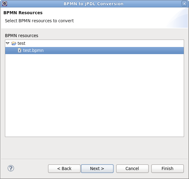 Choosing a BPMN File