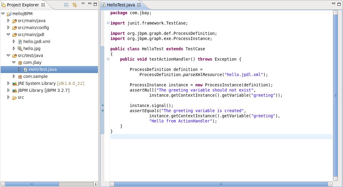 Create the Hello Action Test