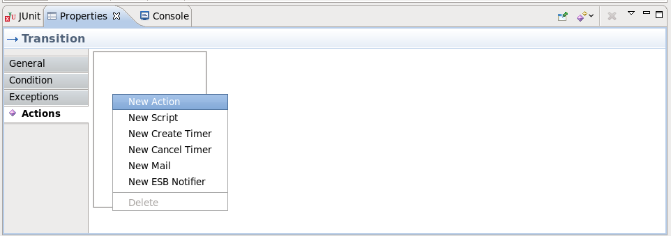 Adding an Action to a Transition