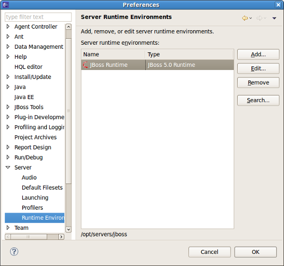 Installed Runtimes