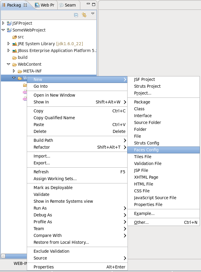 Creating a New JSF Configuration File