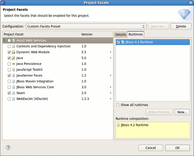 Setting Runtime