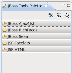 Default View of The JBoss Tools Palette