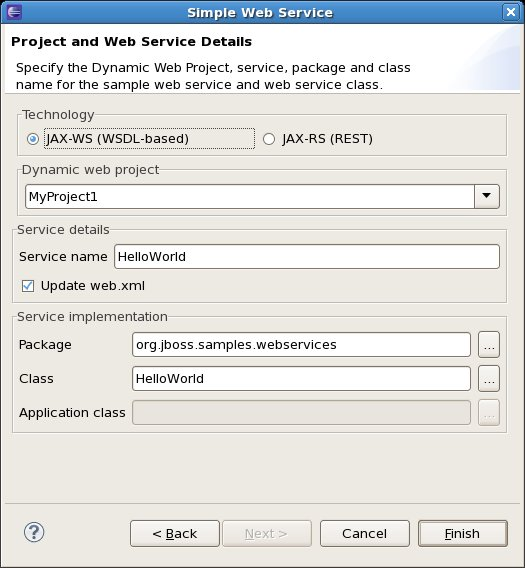 Simple Web Service - Project and Web Service Details
