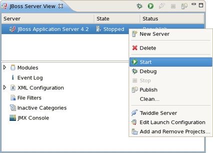 Start JBoss Server
