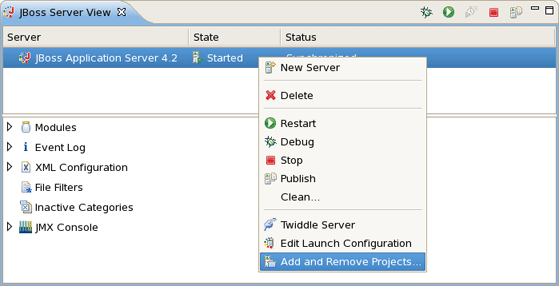 Add and Remove Projects From the Context Menu.