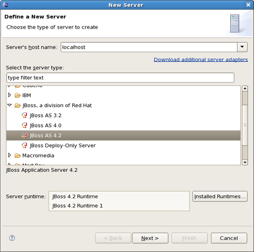 Adding a JBoss Server