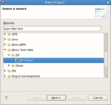 Choosing a JSF Project