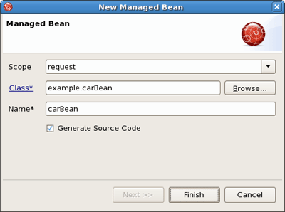 New Managed Bean Form