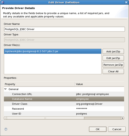Edit Driver Definition