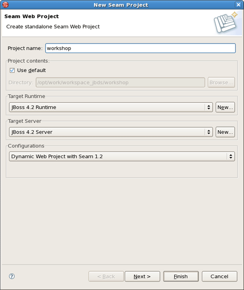 New Seam Project Wizard
