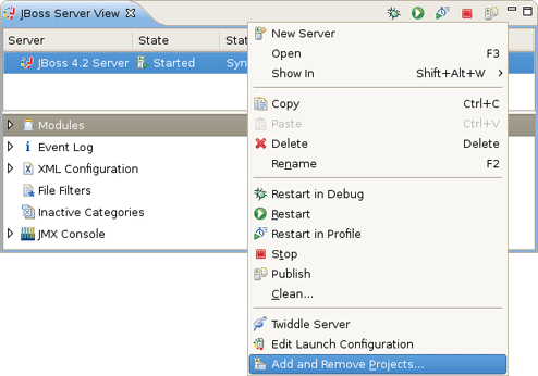 Add and Remove Projects From the Context Menu.