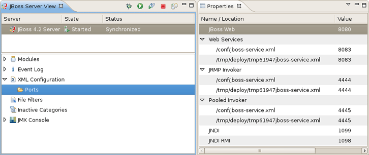XML Configuration and Properties View
