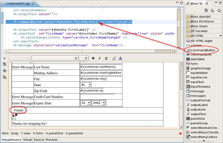 Inserting Tag From the Palette