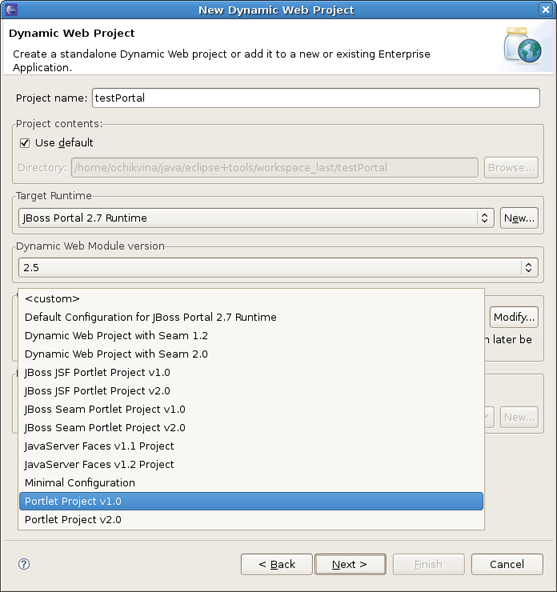 Setting the Project Configuration