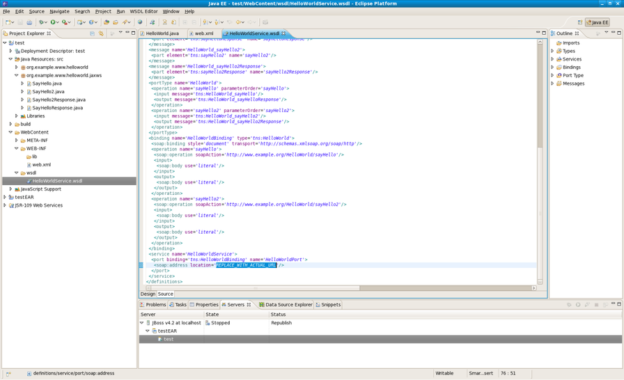 The generated WSDL file