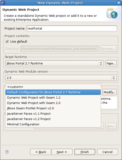 Setting the Project Configuration