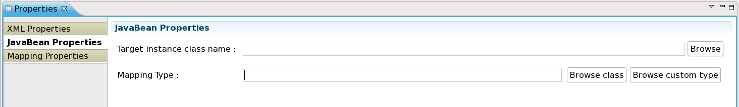 JavaBean Properties Section