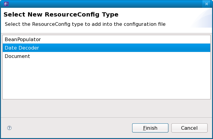Resource Type Selection Wizard