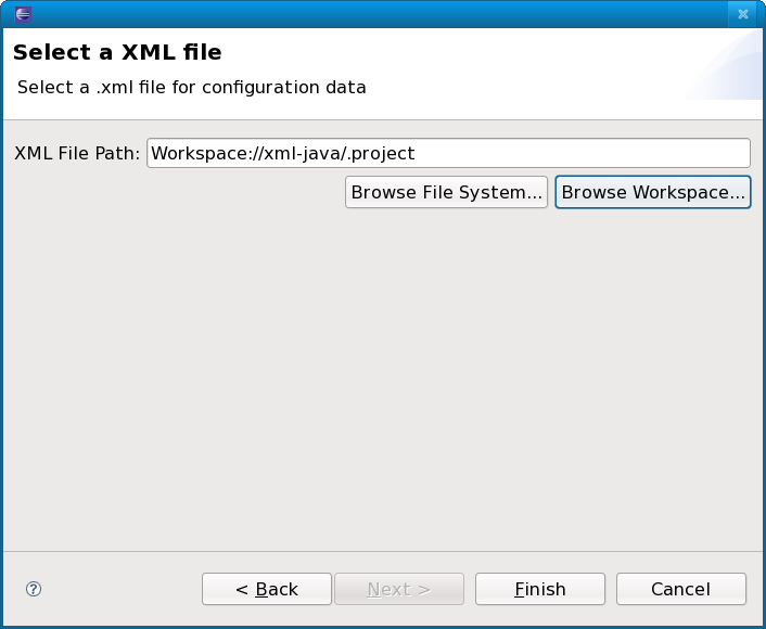 XML file path selection wizard page