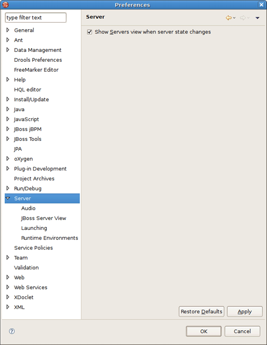 Server Preferences