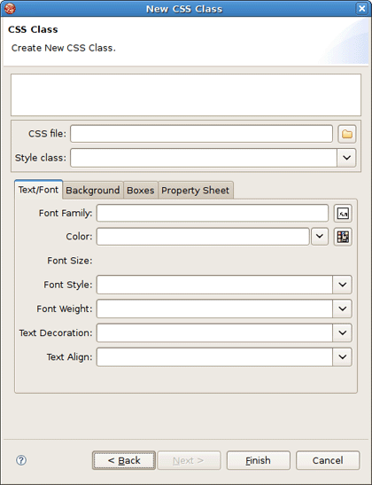 New CSS Class Dialog