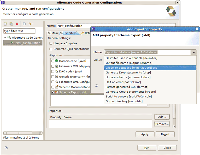 Adding the Property for Schema Export (.ddl)