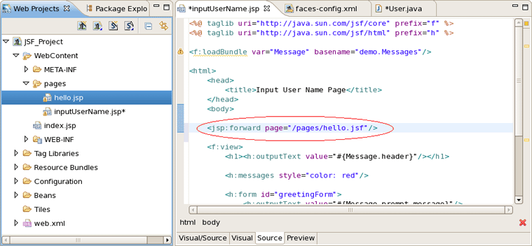 Creating JSP Forward