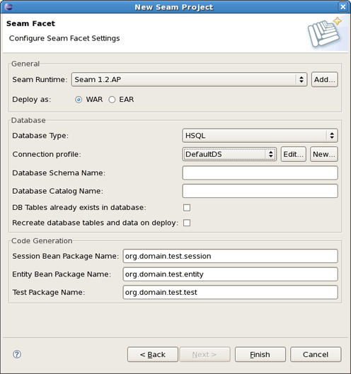 Seam Facet Settings