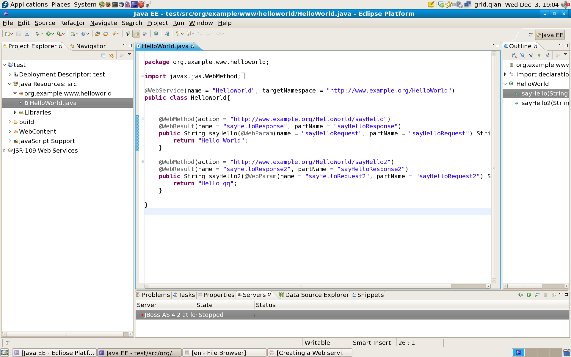 Create a new Bean Class