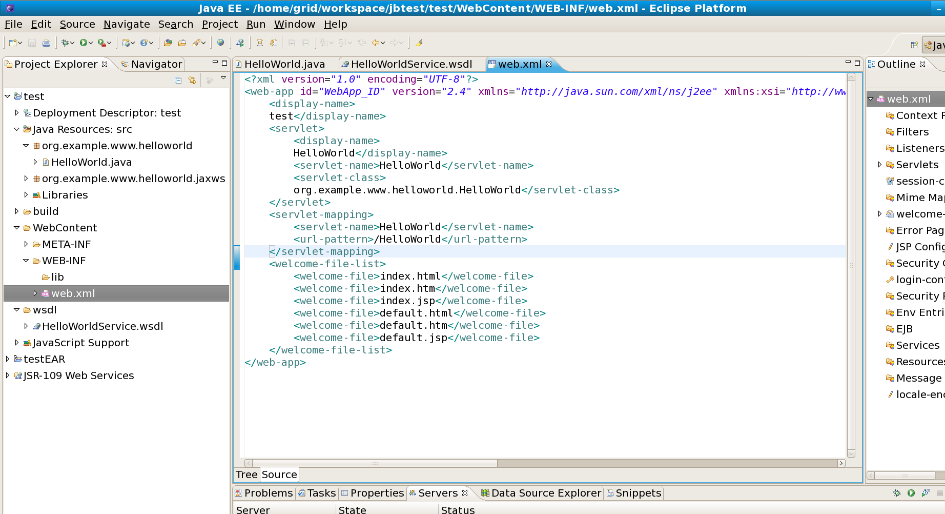 The Updated web.xml file