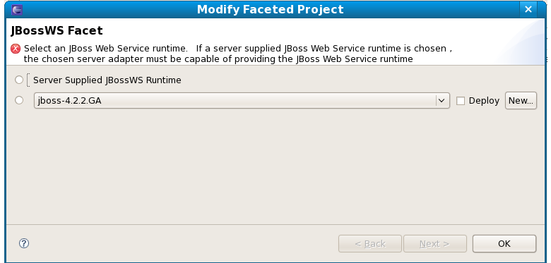 Configure JBoss Web Service Facet
