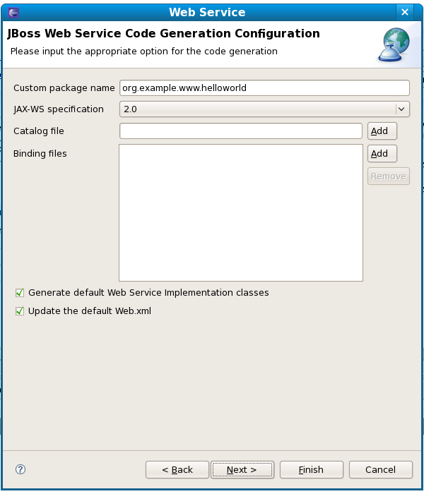 New Web Service Wizard