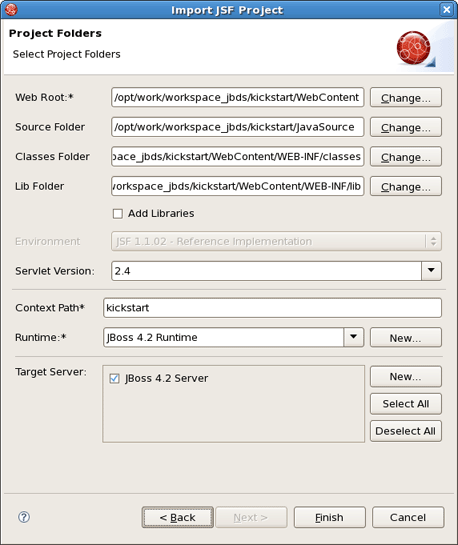 The Project Folders Screen