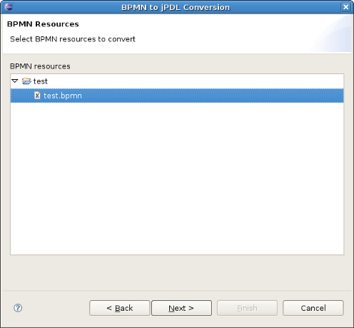 Choosing a BPMN File