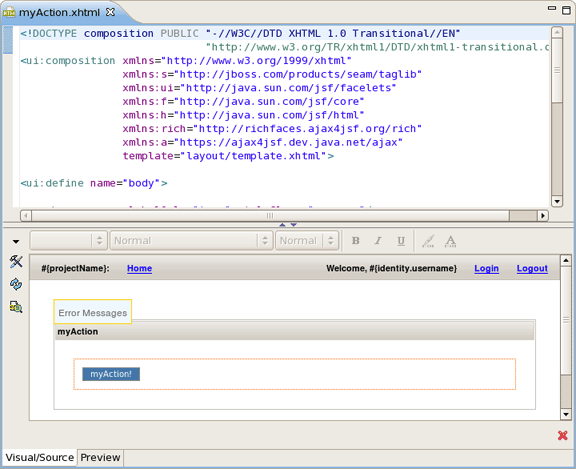 Open Seam Action with Editor