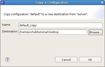 Copy the existing configuration