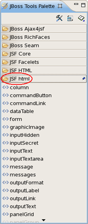 JBoss Tools Palette with New Tag Library
