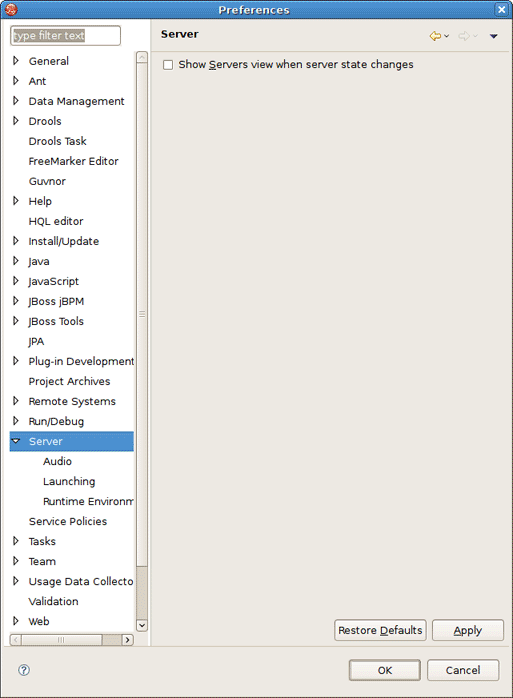 Server Preferences